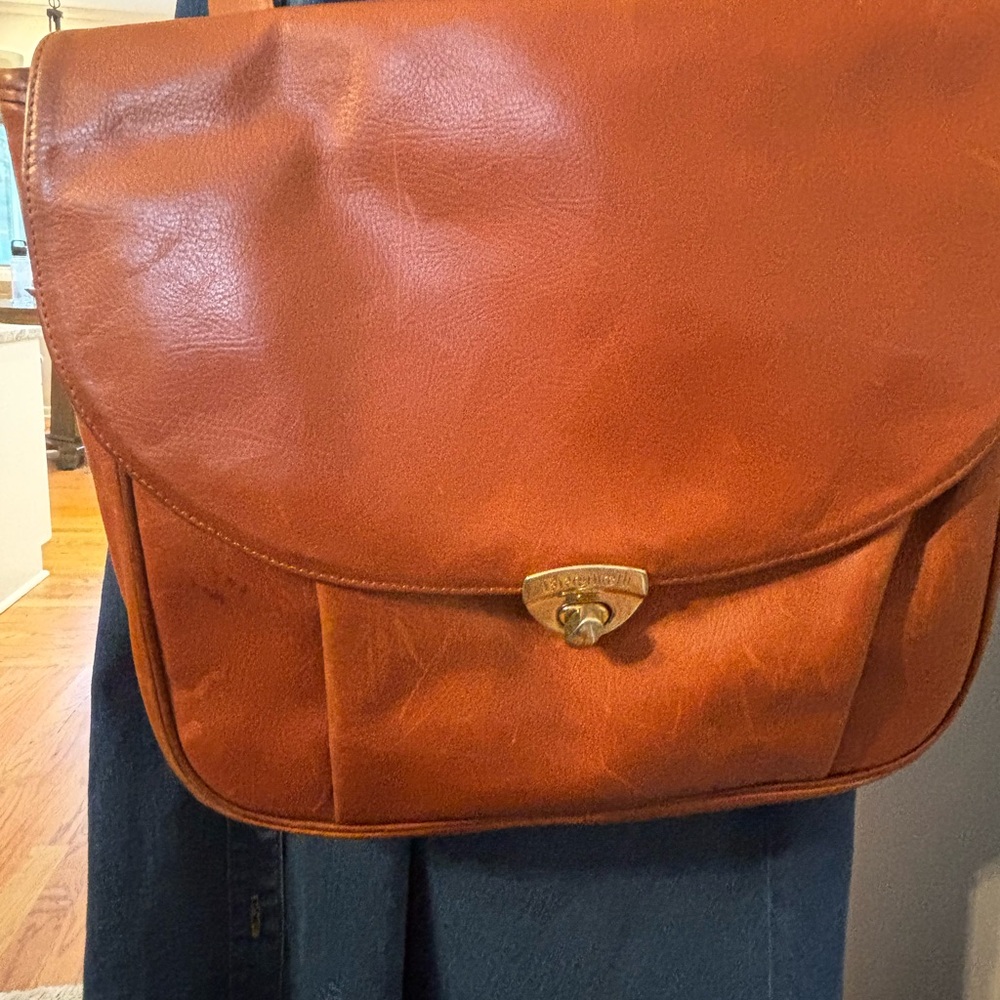 Vintage French Company Brown Leather Messenger Style Bag c1995 - Picture 10 of 10